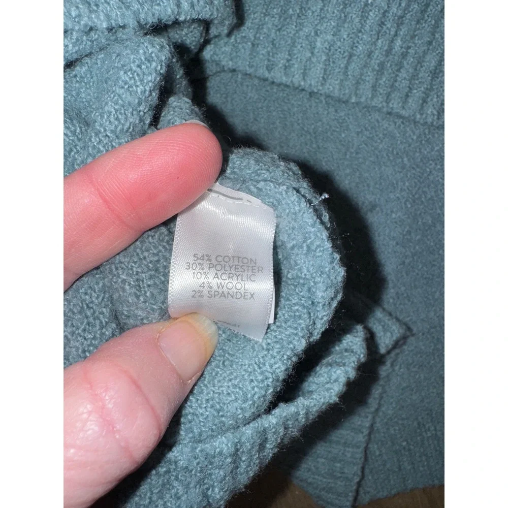 Pure Jill Petite XL Blue Sweater Knit Pullover‎ Pocket Crewneck